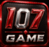 IO7 Game logo featuring a bold red and silver metallic "107" design with a black background, red glowing border, and modern gaming-style 3D effects.
